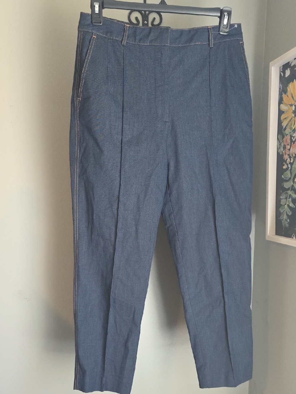 Zara Denim Blue Pants Size XL NWOT